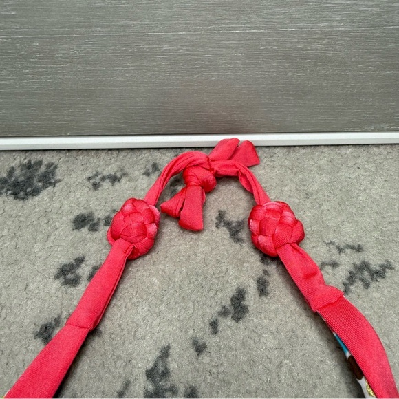 NEW VITAMIN A Coral Pink Beachy Boho Geometric Triangle Cheeky Bikini Set - Picture 3 of 10